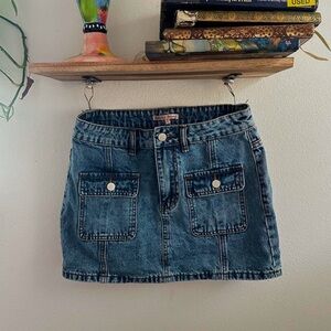 Mini denim skirt with Y2K pockets ASOS brand Bailey Rose